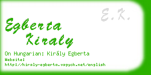 egberta kiraly business card